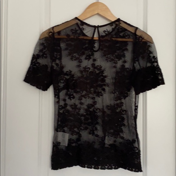 Rebellion Black sheer short sleeved top - Picture 3 of 4